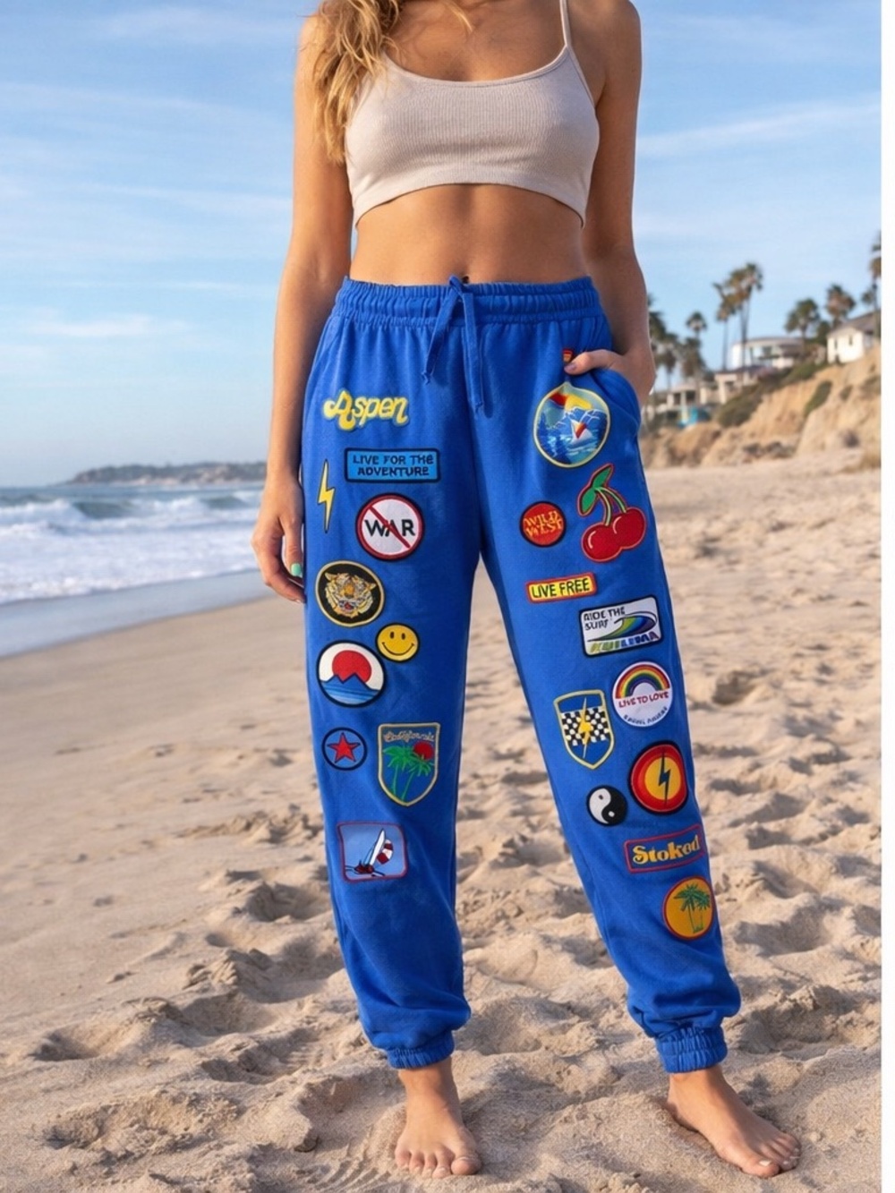 Aviator Nation Blue Patch Collection Sweatpants XS Made USA Rare Joggers